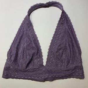 Me to We Purple Halter Lace Bralette